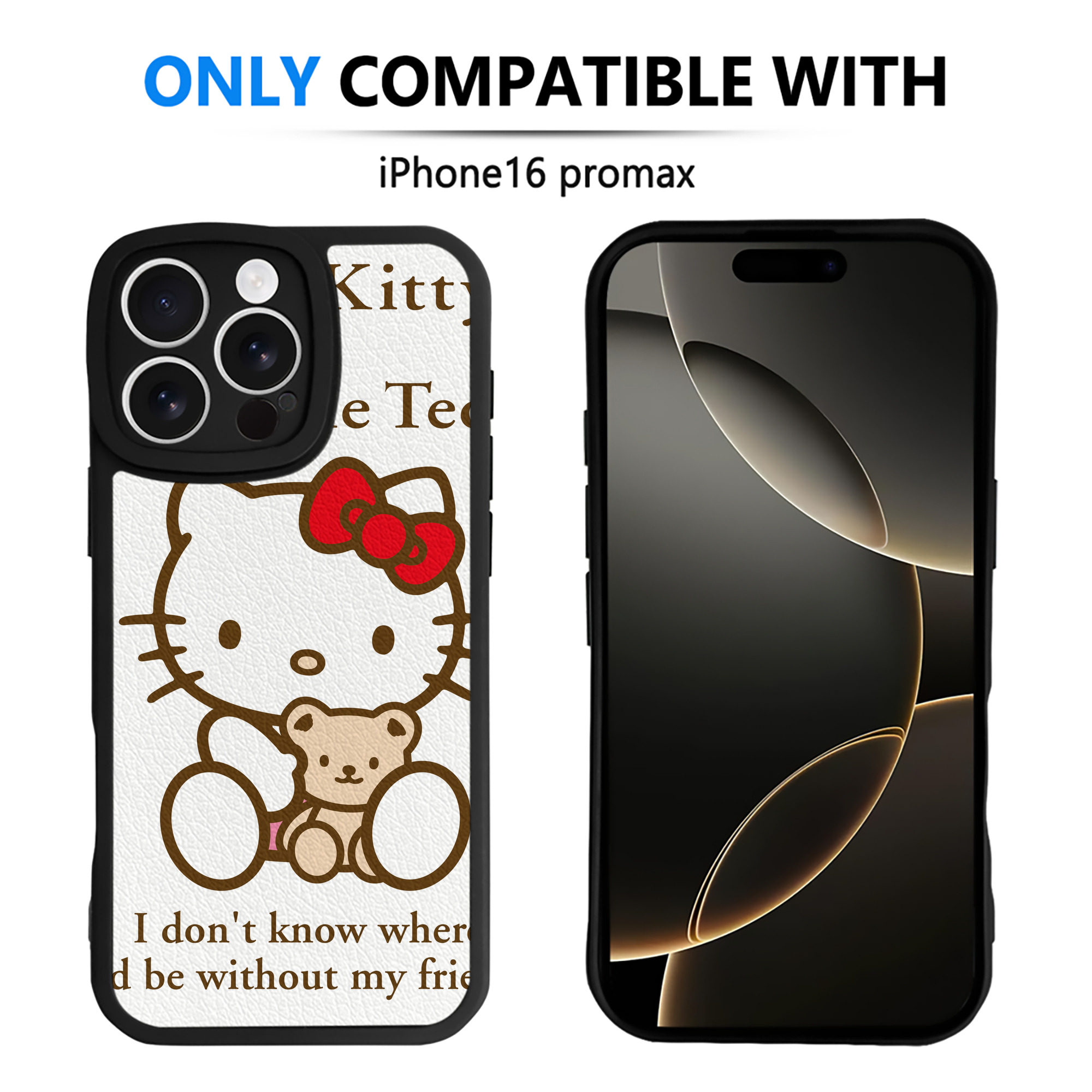 （画像用） Hello Kitty ハローキティ 【iPhone 16シリーズ対応】シリコンスマホケース（レザー調） 材質：シリコン
